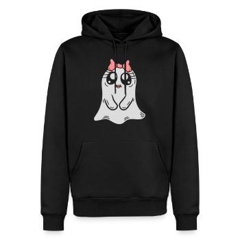Comic Kleines Geister Mädchen - Männer Premium Bio Hoodie - Schwarz - Vorne - Nico (187cm)