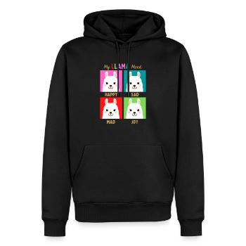 Meine Lama-Stimmung - Männer Premium Bio Hoodie - Schwarz - Vorne - Nico (187cm)