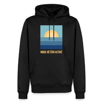 Sunset Enabled Hetero Mode - Men’s Premium Organic Hoodie - black - Front - Nico (187cm)