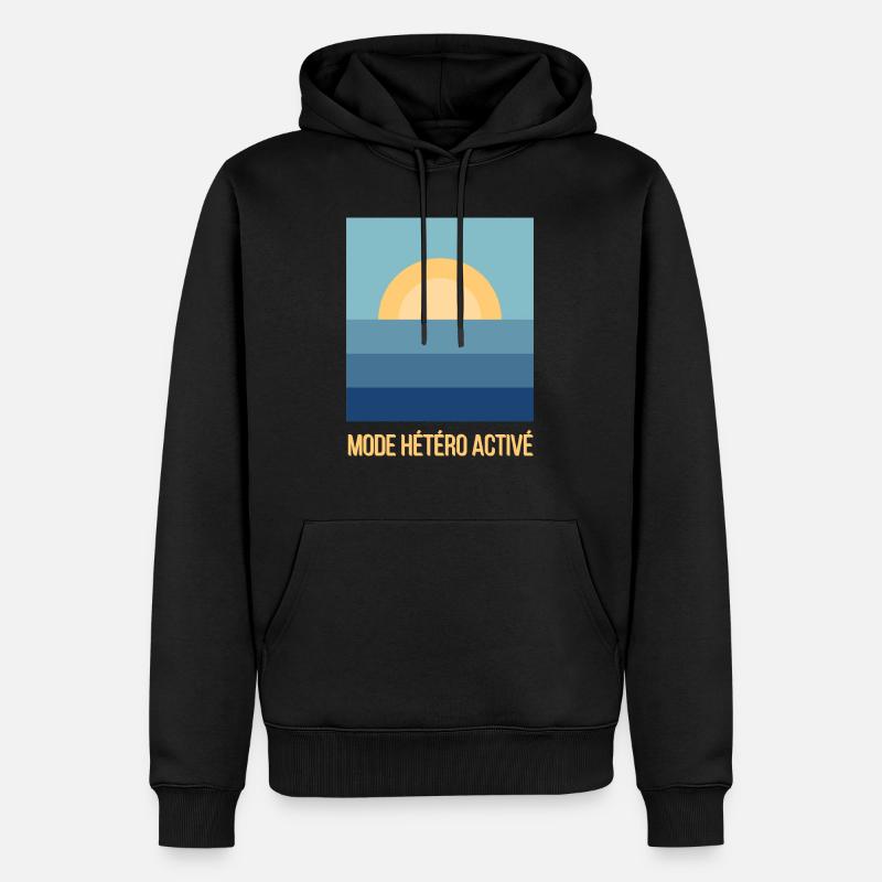 Mode Hétéro Activé Sunset - Sweat à capuche Premium bio Homme - noir
