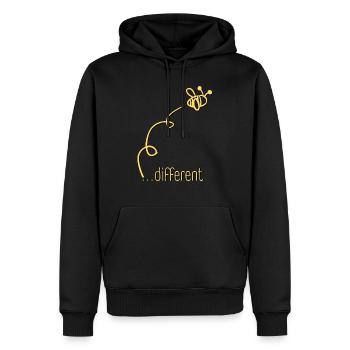 Bee Different - Sei anders! Statement Design - Männer Premium Bio Hoodie - Schwarz - Vorne - Nico (187cm)