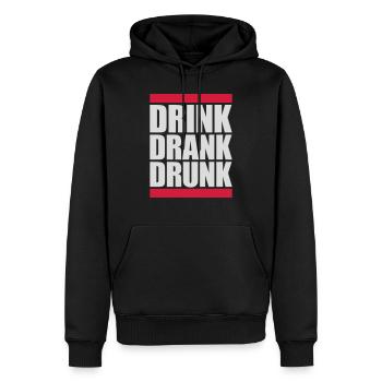 drink drank drunk Zitat - Männer Premium Bio Hoodie - Schwarz - Vorne - Nico (187cm)