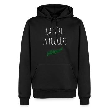 ça gère la fougère - Sweat à capuche Premium bio Homme - noir - Devant - Nico (187cm)