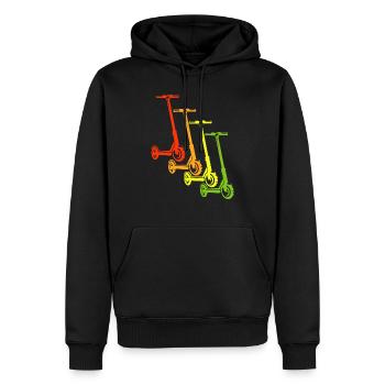E-Scooter E-Roller Scooter - Männer Premium Bio Hoodie - Schwarz - Vorne - Nico (187cm)
