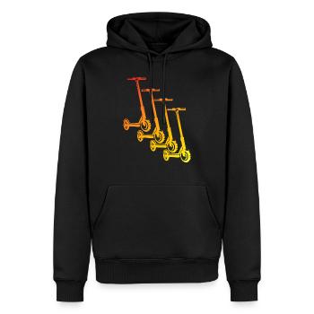 E-Scooter E-Roller Scooter - Männer Premium Bio Hoodie - Schwarz - Vorne - Nico (187cm)