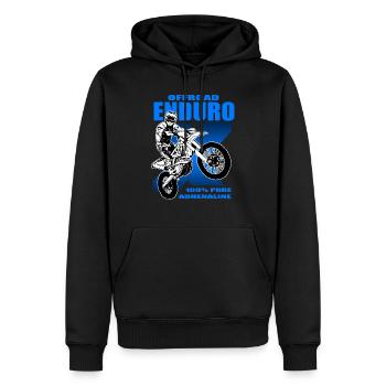 Enduro Offroad - Sweat à capuche Premium bio Homme - noir - Devant - Nico (187cm)