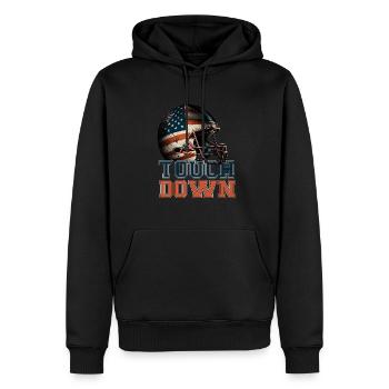 American Football, Touchdown, Touch Down Design - Männer Premium Bio Hoodie - Schwarz - Vorne - Nico (187cm)
