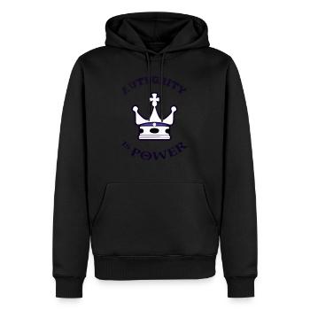 Autorität ist Macht - Männer Premium Bio Hoodie - Schwarz - Vorne - Nico (187cm)