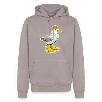 Bottes en caoutchouc mouette - Sweat à capuche Premium bio Homme - taupe - Devant - Nico (187cm)