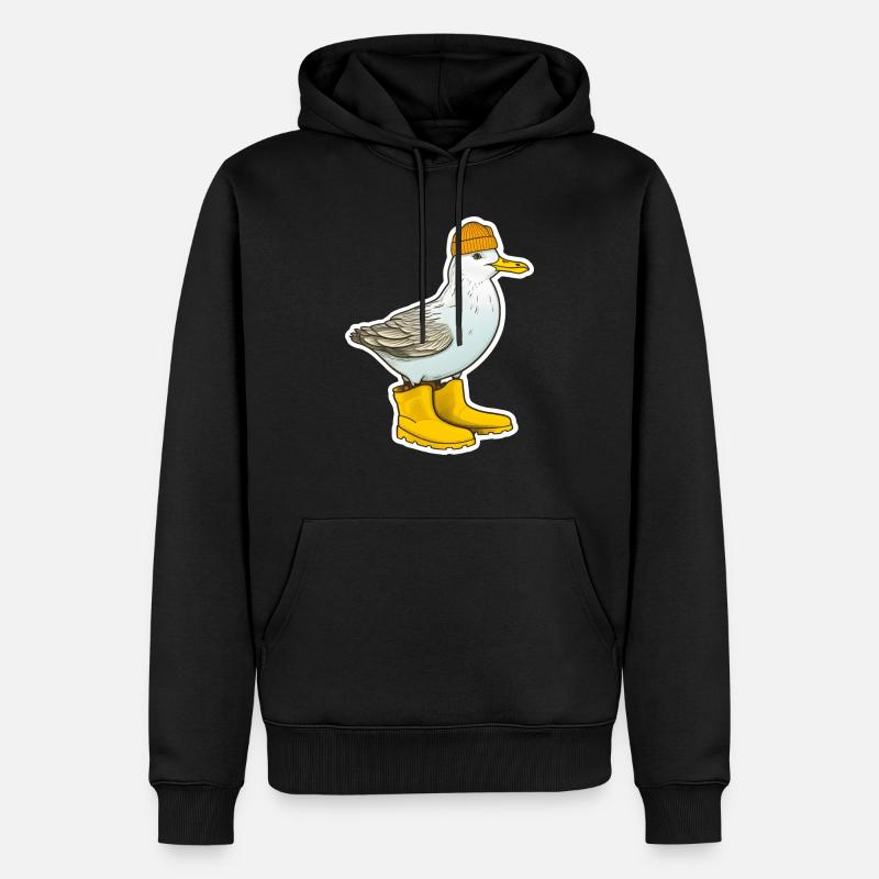 Gummistiefel Möwe - Männer Premium Bio Hoodie - Schwarz