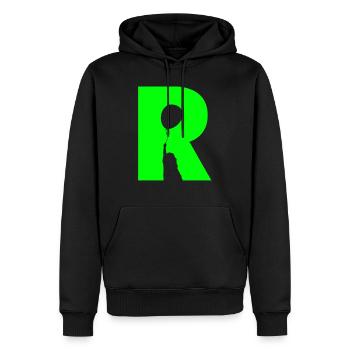 Illusion d’optique art psychédélique rétro formes R - Sweat à capuche Premium bio Homme - noir - Devant - Nico (187cm)