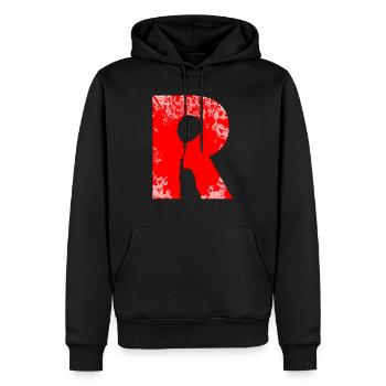 Illusion d’optique art psychédélique rétro formes R - Sweat à capuche Premium bio Homme - noir - Devant - Nico (187cm)