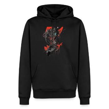 Graffiti culture - Sweat à capuche Premium bio Homme - noir - Devant - Nico (187cm)