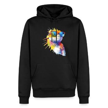 Pik die Eidechse - Männer Premium Bio Hoodie - Schwarz - Vorne - Nico (187cm)