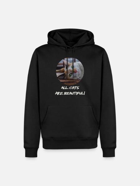 le chat au doux regard - Sweat à capuche Premium bio Homme - noir