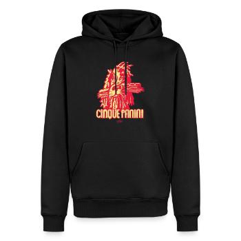 BOLEO-23 COCKER-POLDI red yellow - Männer Premium Bio Hoodie - Schwarz - Vorne - Nico (187cm)
