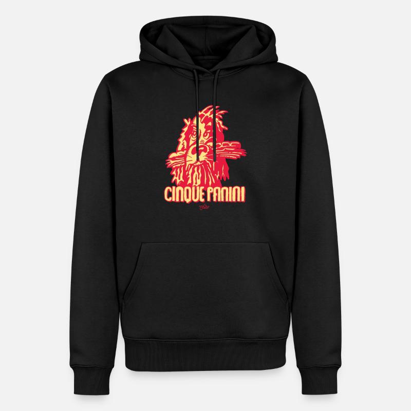 BOLEO-23 COCKER-POLDI rouge jaune - Sweat à capuche Premium bio Homme - noir