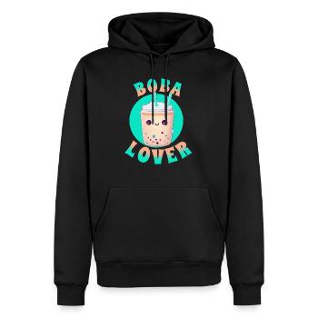 Bubble milk tea lover - Men’s Premium Organic Hoodie - black - Front - Nico (187cm)