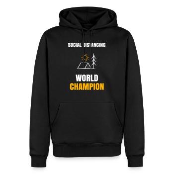 Lustige Sprüche für Camper beim Zelten - Männer Premium Bio Hoodie - Schwarz - Vorne - Nico (187cm)