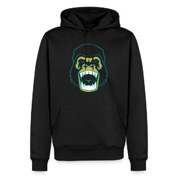 Angry Gorilla Face - Men’s Premium Organic Hoodie - black - Front - Nico (187cm)