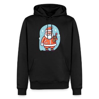 Santa Claus im Schnee - Männer Premium Bio Hoodie - Schwarz - Vorne - Nico (187cm)