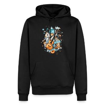 Un univers musical - Sweat à capuche Premium bio Homme - noir - Devant - Nico (187cm)