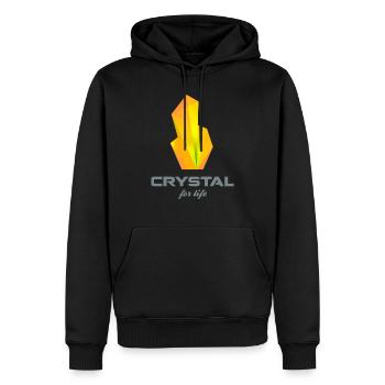 crystal for life - Männer Premium Bio Hoodie - Schwarz - Vorne - Nico (187cm)