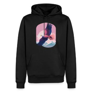 High in the Skies (Dreamy Animals Collection) - Männer Premium Bio Hoodie - Schwarz - Vorne - Nico (187cm)