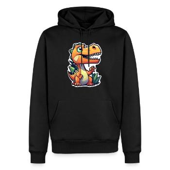 Karikatur-Dinosaurier - Männer Premium Bio Hoodie - Schwarz - Vorne - Nico (187cm)