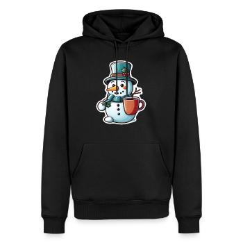Schneemann - Männer Premium Bio Hoodie - Schwarz - Vorne - Nico (187cm)