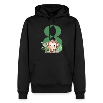 Affensafari zum 8. Geburtstag - Männer Premium Bio Hoodie - Schwarz - Vorne - Nico (187cm)