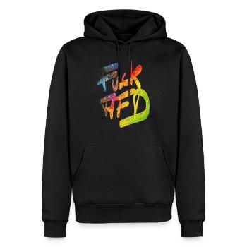 FCK AFD - Men’s Premium Organic Hoodie - black - Front - Nico (187cm)