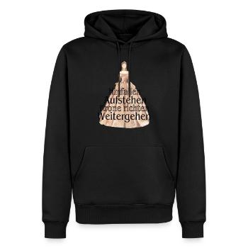 Hinfallen, aufstehen, Krone richten, weitergehen - Männer Premium Bio Hoodie - Schwarz - Vorne - Nico (187cm)