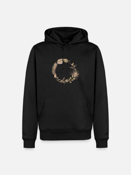 Braut Boho Kranz / Junggesellenabschied - Männer Premium Bio Hoodie - Schwarz