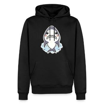 Amoureux des requins - Sweat à capuche Premium bio Homme - noir - Devant - Nico (187cm)
