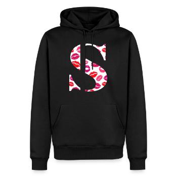 Briefe s Küsse - Männer Premium Bio Hoodie - Schwarz - Vorne - Nico (187cm)