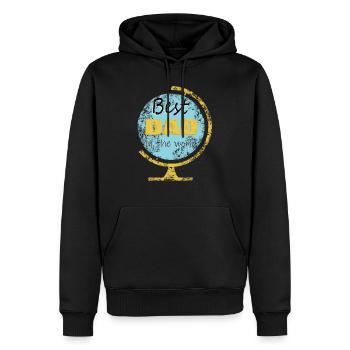 DER BESTE PAPA DER WELT - Männer Premium Bio Hoodie - Schwarz - Vorne - Nico (187cm)