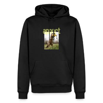 dino's apport - Männer Premium Bio Hoodie - Schwarz - Vorne - Nico (187cm)