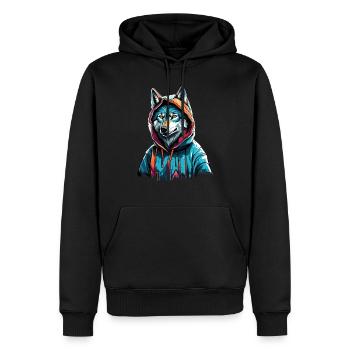Coolest Wolf in Town - Männer Premium Bio Hoodie - Schwarz - Vorne - Nico (187cm)