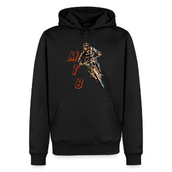 vtt descente - Sweat à capuche Premium bio Homme - noir - Devant - Nico (187cm)