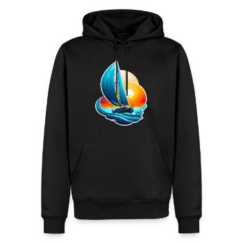 Sailing - Men’s Premium Organic Hoodie - black - Front - Nico (187cm)