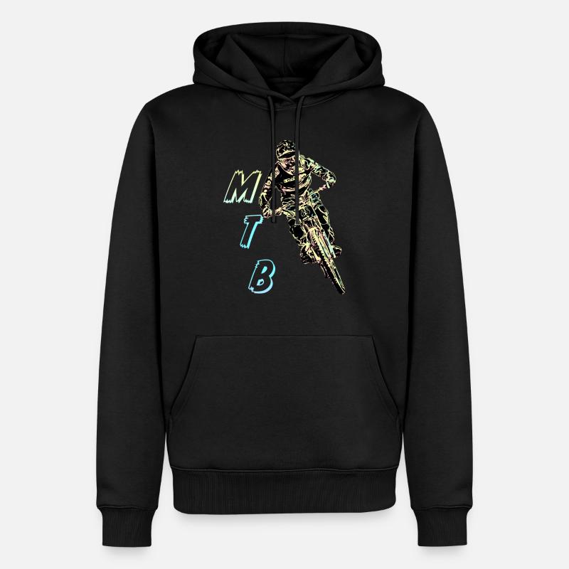 vtt descente - Sweat à capuche Premium bio Homme - noir