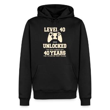 Level 40 Vintage Anniversaire Vintage Rétro - Sweat à capuche Premium bio Homme - noir - Devant - Nico (187cm)