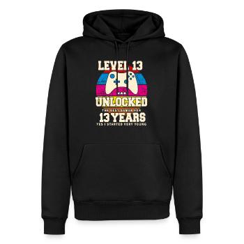 Original 2011 13 Jahre Level 13 Freischaltung - Männer Premium Bio Hoodie - Schwarz - Vorne - Nico (187cm)