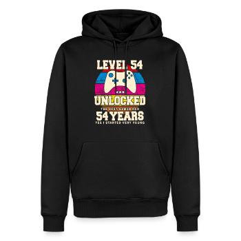 Original 1970 54 ans Niveau 54 Débloquer - Sweat à capuche Premium bio Homme - noir - Devant - Nico (187cm)