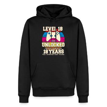 Original 2006 18 ans Niveau 18 Débloquer - Sweat à capuche Premium bio Homme - noir - Devant - Nico (187cm)