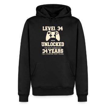 Level 34 Vintage Retro Vintage Jubiläum - Männer Premium Bio Hoodie - Schwarz - Vorne - Nico (187cm)