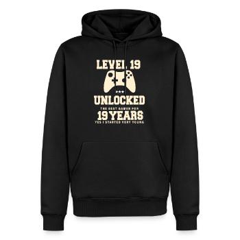 Level 19 Vintage Retro Vintage Geburtstag - Männer Premium Bio Hoodie - Schwarz - Vorne - Nico (187cm)
