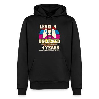 Original 2020 4 ans Niveau 4 Débloquer - Sweat à capuche Premium bio Homme - noir - Devant - Nico (187cm)