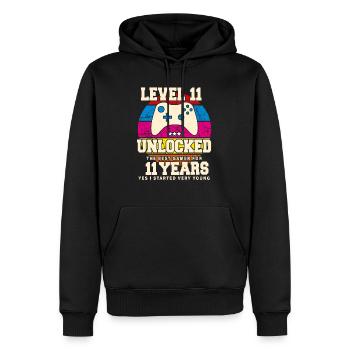 Original 2013 11 Jahre Level 11 Freischalten - Männer Premium Bio Hoodie - Schwarz - Vorne - Nico (187cm)